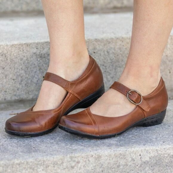 NEW DANSKO FAWNA CHESTNUT BROWN MARY JANES LEATHER COMFORT SHOES WOMENS 40 9 9.5 - Picture 2 of 15